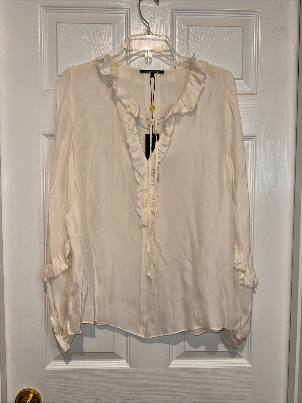 Kobi Halperin Ivory Angie Sheer Blouse. Size M. NWT